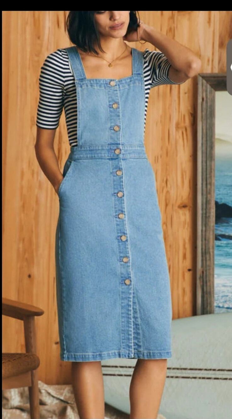Faherty Organic Cotton Hemp Denim Remi Dress Size: 8